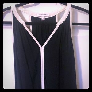 Navy tank with white trim